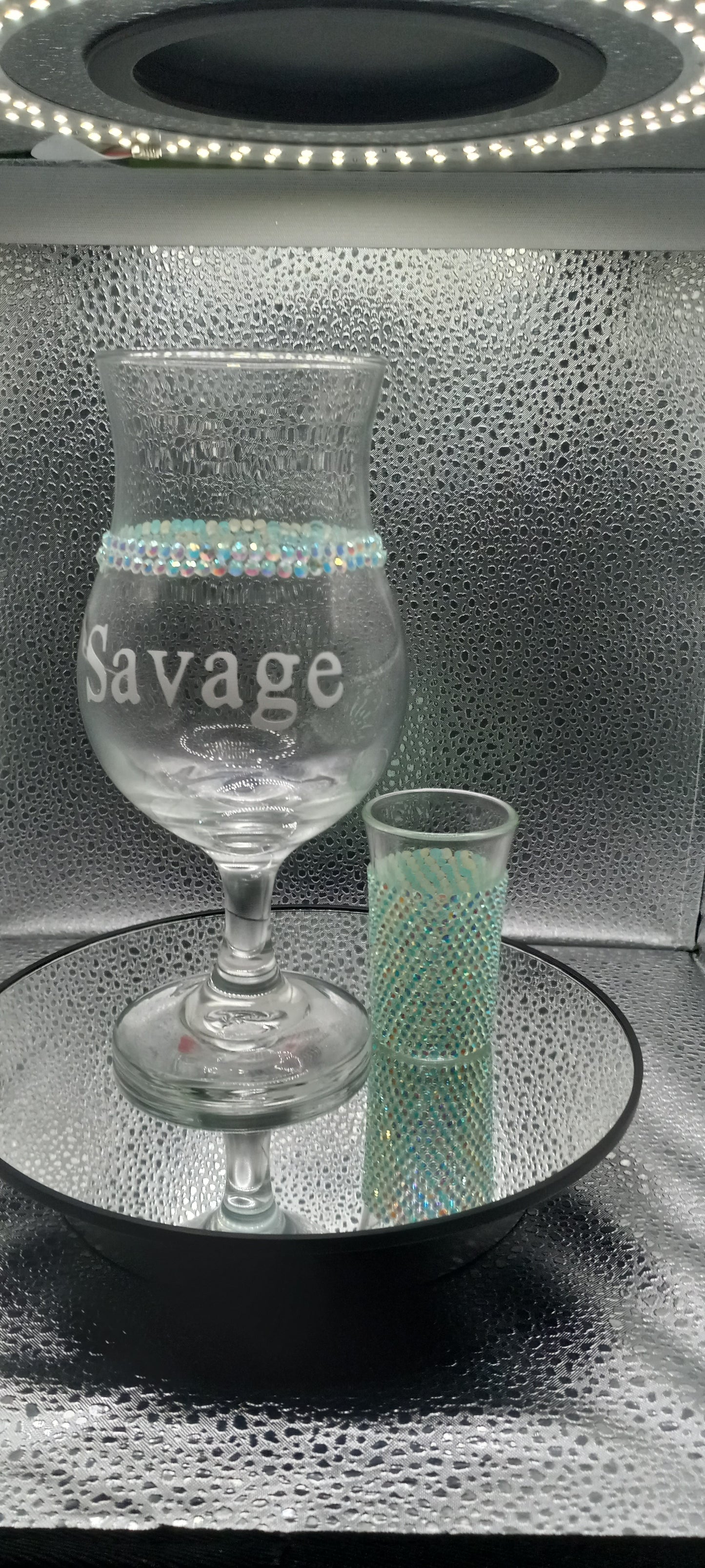 Daiquiri Glass with Rhinestones Shot Glass